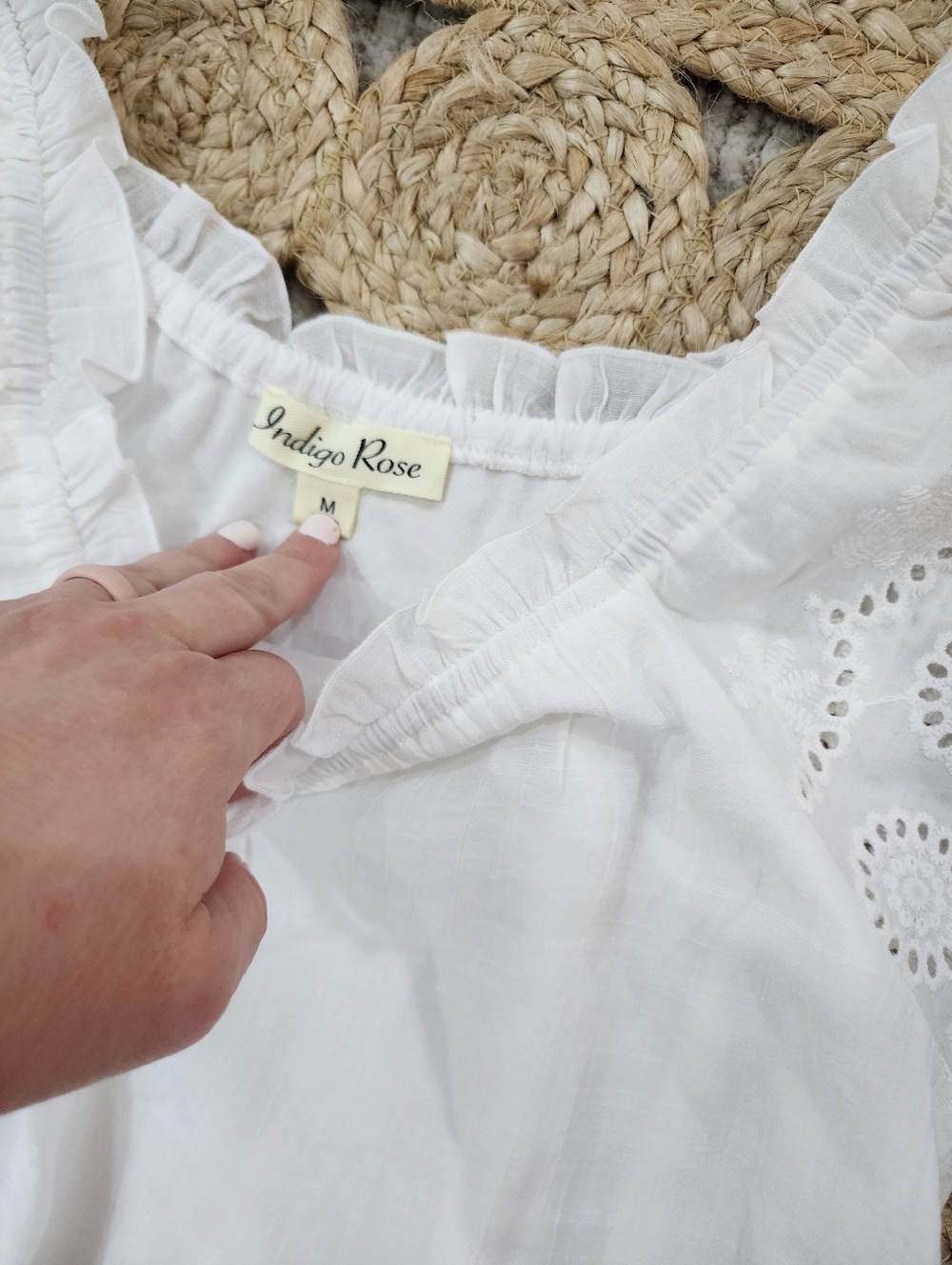 White Womens Boho Dress - Picture 2 of 3